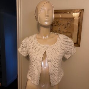 Nicole Miller Cropped Eyelet Top